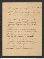 Nachlass Franz Steindachner, Brief von Raimondo Lustosa Nogueira an Franz Steindachner (25.08.1906), Inv.Nr. 368.01, Seite 1
